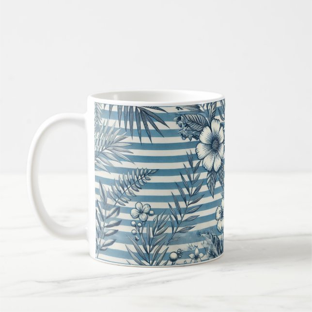 Blossom Stripes Design Café Mug (Gauche)
