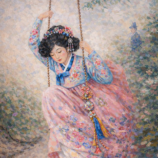Blossom Swing – Ein Traum vom Frühling in Hanbok N Notizbuch