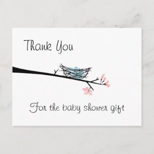 Blossom Zweigstelle und Nest Vielen Dank, Postcard Postkarte