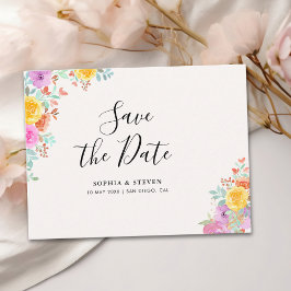 Blossoming Love – A Spring Floral Wedding Postkarte