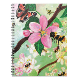 Blossoming Tree with Bees Notebook Notizblock