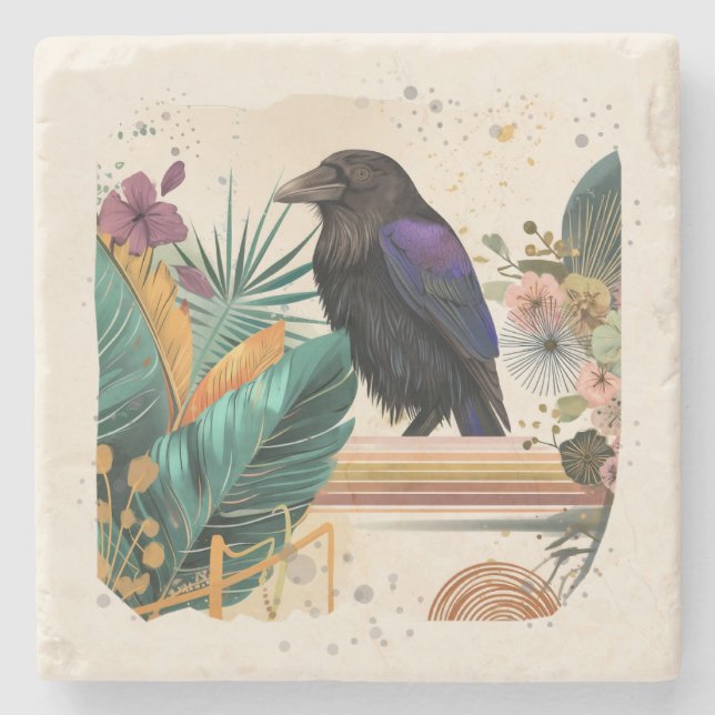 BlossomRaven im Dschungel Steinuntersetzer (Vorderseite)