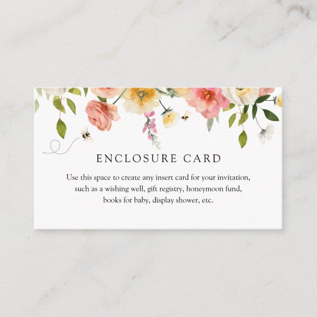 Blossoms and Honey Shower Enclosure Card Begleitkarte (Vorderseite)