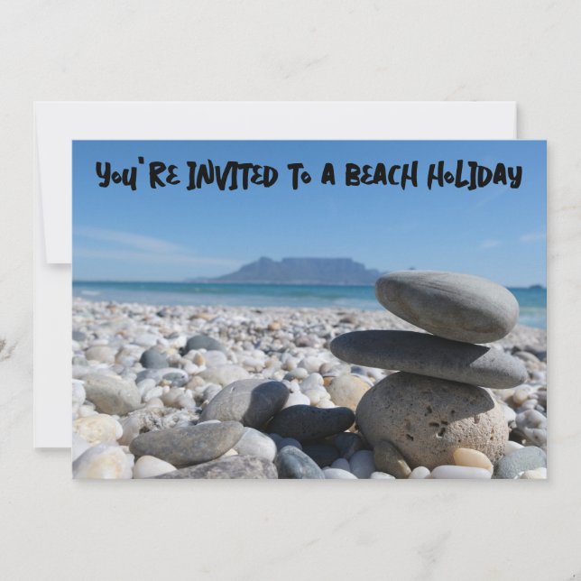 Blouberg Beach Table Mountains gestapelte Felsen Einladung (Vorderseite)