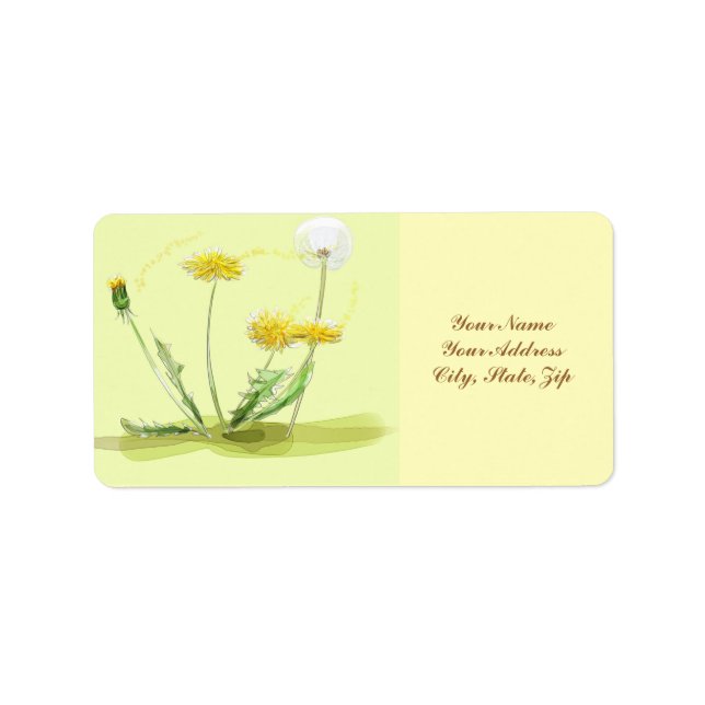 Blow Away Dandelion Adressaufkleber (Vorne)