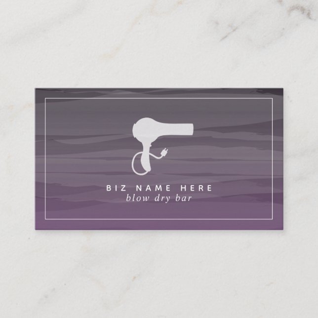 Blow Dry Bar Cosmetologin Lila Ombre Visitenkarte (Vorderseite)