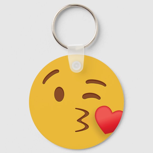 Blow Kiss Emoji Schlüsselanhänger (Vorderseite)