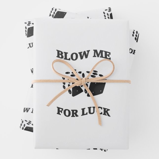 BLOW ME FÜR LUCK GESCHENKPAPIER SET (Beispiel)