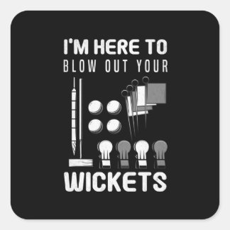 Blow Your Wickets Croquet Player Croquet Racket Quadratischer Aufkleber