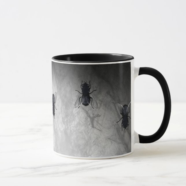Blowflies auf der Wand (Schiefer-Grau) Tasse (Rechts)