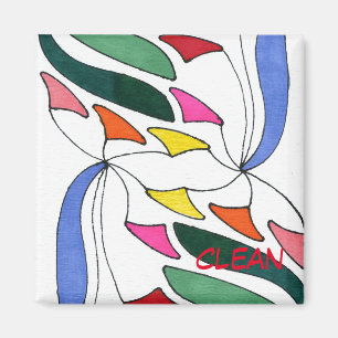 "Blowing in the Wind" Abstract Dishwasher Magnet