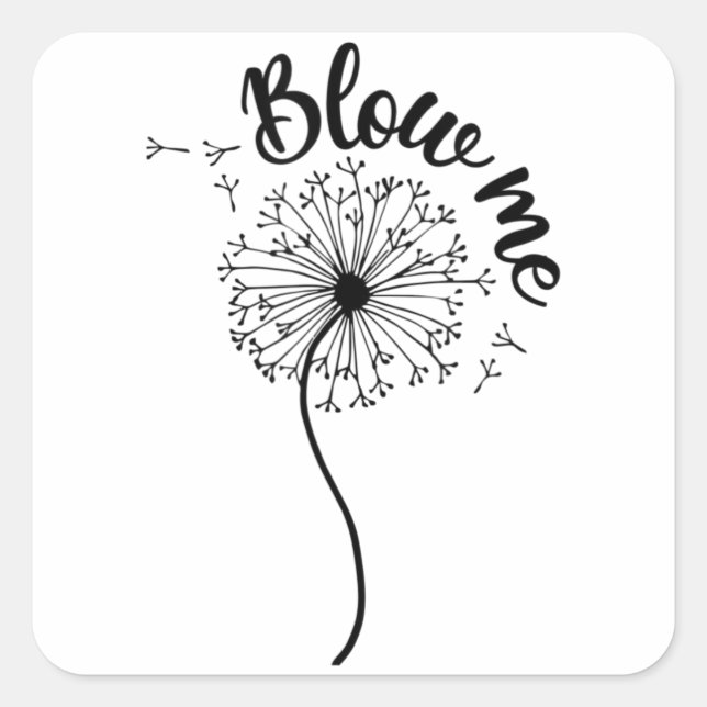 Blows Me Dandelion Blume Pattern MischPn Quadratischer Aufkleber (Vorderseite)
