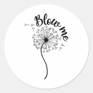 Blows Me Dandelion Blume Pattern MischPn Runder Aufkleber