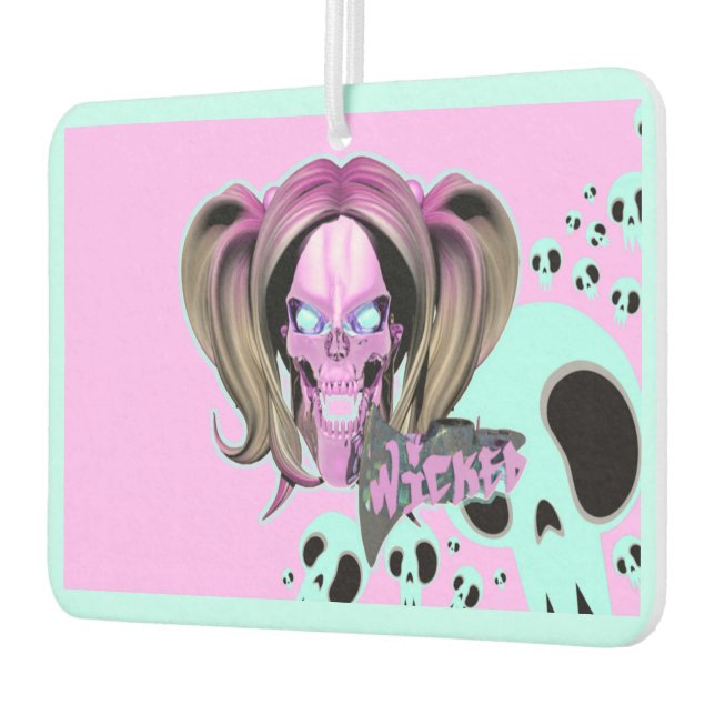 Blox3dnyc.com Wicked lady design. Rosa/Cyan. Autolufterfrischer (Links)