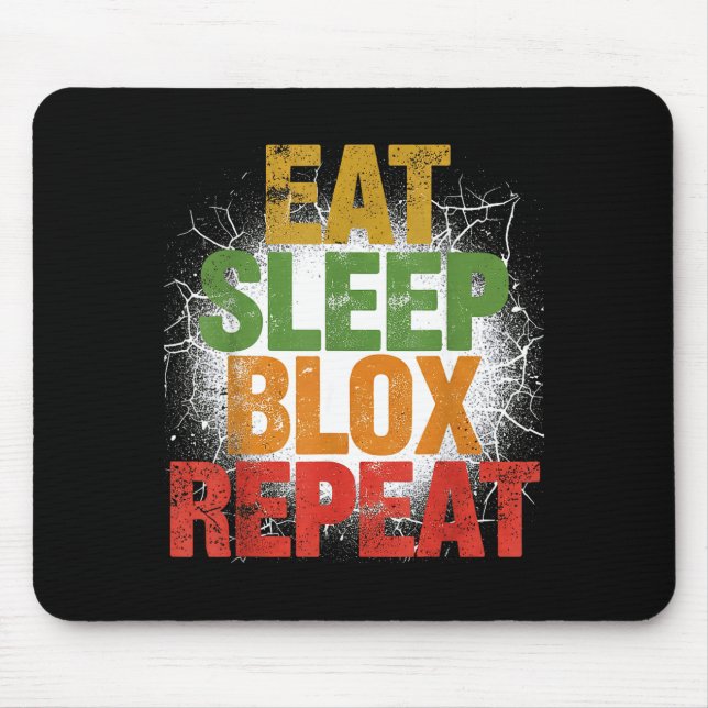Blox Gaming _ Eat Sleep Blox Repeat _ Kids Gaming  Mousepad (Vorne)