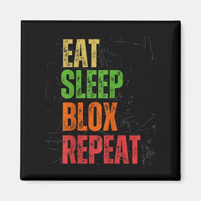 Blox Gaming Tee, Eat Sleep Blox Repeat, Kids Gamin Magnet (Vorne)