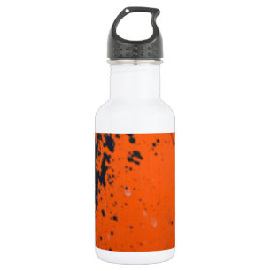 Blpaint splatter on orange edelstahlflasche