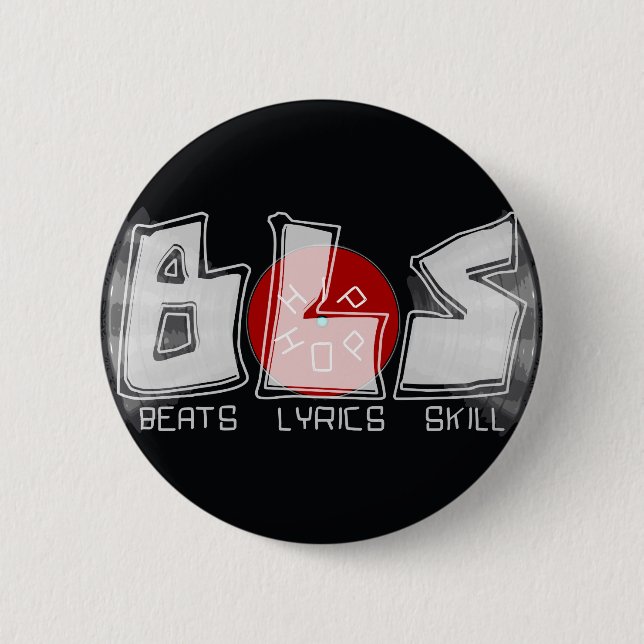 BLS schlägt Texte Geschicklichkeit HIP HOP Button (Vorderseite)