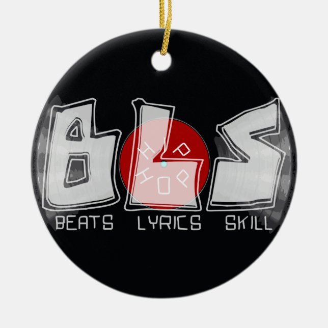 BLS schlägt Texte Geschicklichkeit HIP HOP Keramikornament (Vorne)