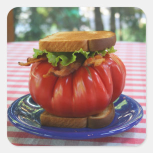 BLT mit RiesenTomate Quadratischer Aufkleber