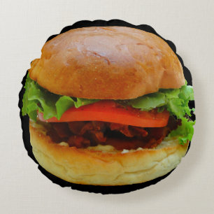 BLT on Bun Round Food Pillow Rundes Kissen