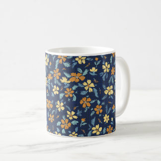 Blu and yellow floral Mug Kaffeetasse