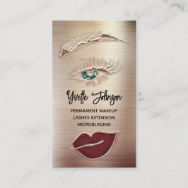 Blu Aquamarin Eyelash Brow Makeup Logo QRCode Lip  Visitenkarte