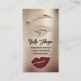 Blu Eyelash Brow Makeup Logo QR Lippen Rose Visitenkarte