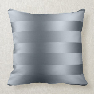 Blu-Gray Streifen Muster Satin Look Kissen