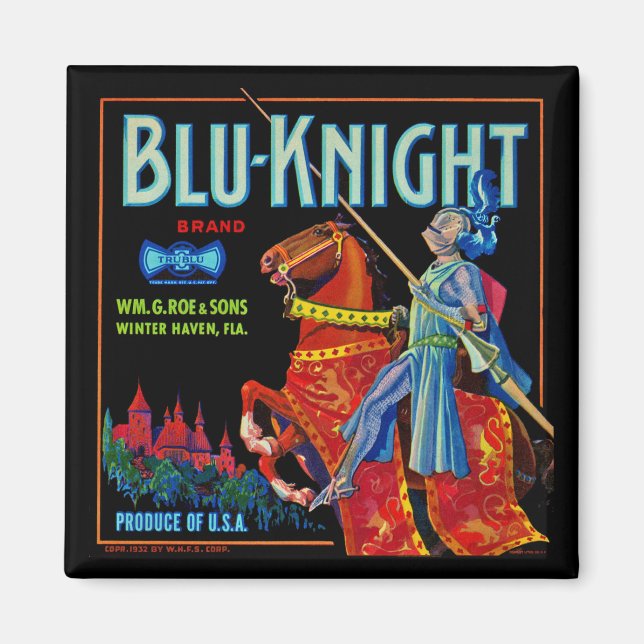 Blu Knight Fruchtetikett Magnet (Vorne)