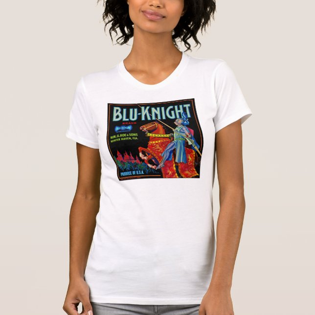 Blu Knight Fruchtlabel T-Shirt (Vorderseite)