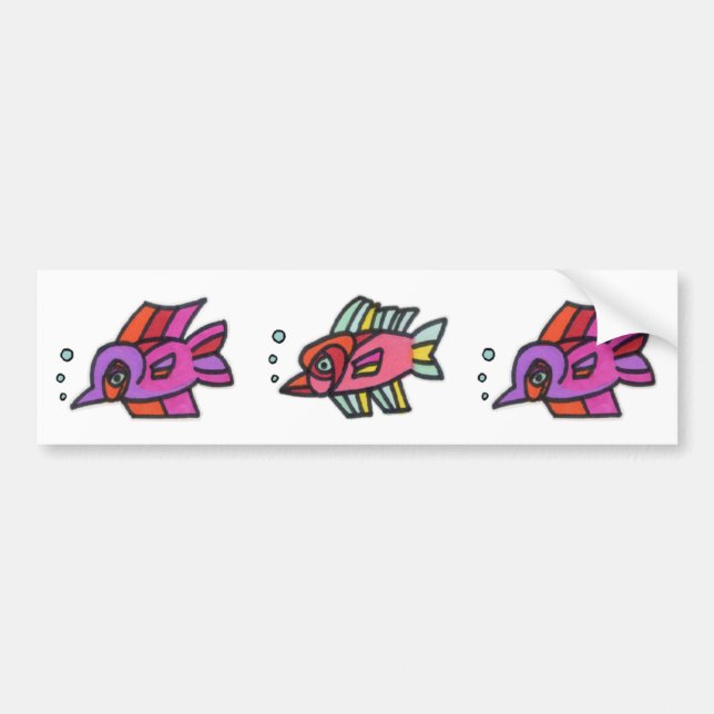 Blub Fisch-Trio Autoaufkleber (Vorne)