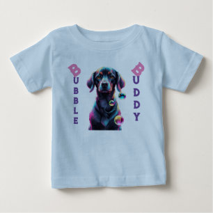 Blubble Fun: Niedliches Black Dog Adventure Baby T-shirt