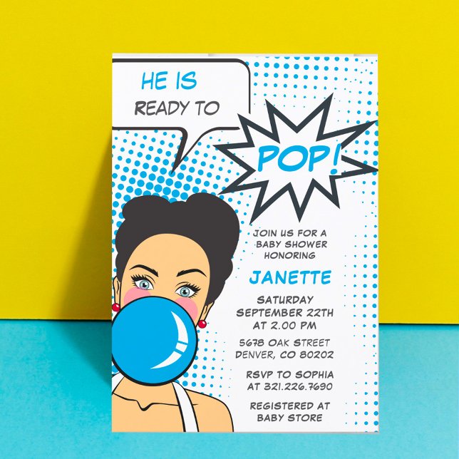 Blubble Gum Bereit zum Pop Girl Baby Dusche Einladung (Von Creator hochgeladen)