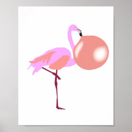 Blubble Gum Flamingo Blasen Blase Poster