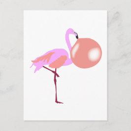 Blubble Gum Flamingo Blasen Blase Postkarte