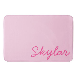 Blubble Gum Pink Hot Pink Custom Curry Name Badematte