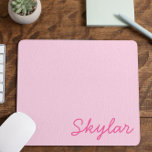 Blubble Gum Pink Hot Pink Custom Curry Name Mousepad<br><div class="desc">Dies ist ein Bubble Gum Pink Hot Pink Custom Cursive Name Mouse Pad!</div>