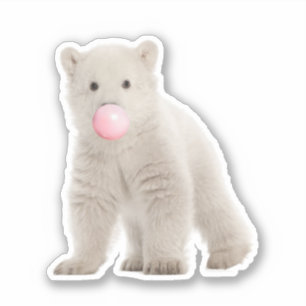 Blubble Gum Polar Bear Vinyl Sticker