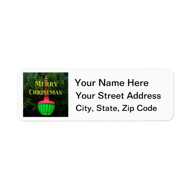 Blubble Light Frohe Weihnachts Custom Address Labe (Vorne)