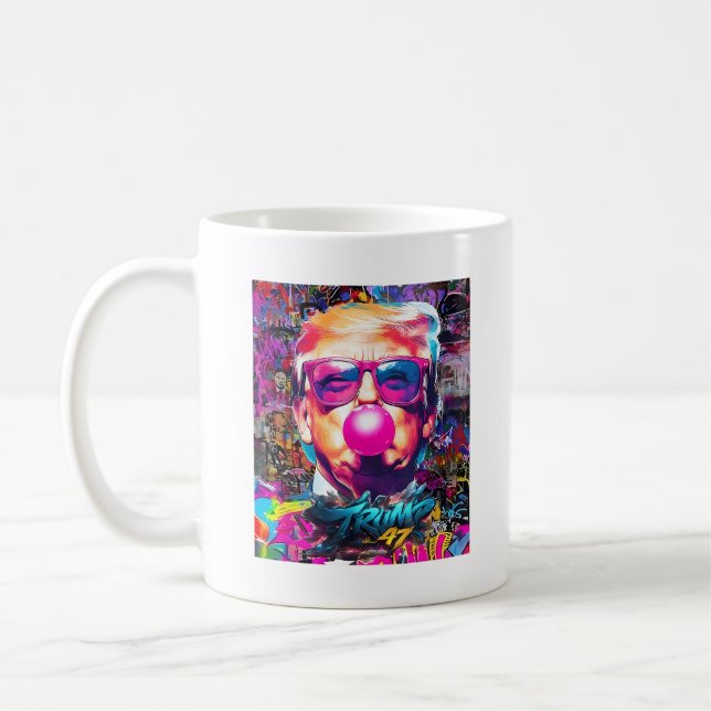 Blubble Pink Sonnenbrille mit Graffiti Kaffeetasse (Links)