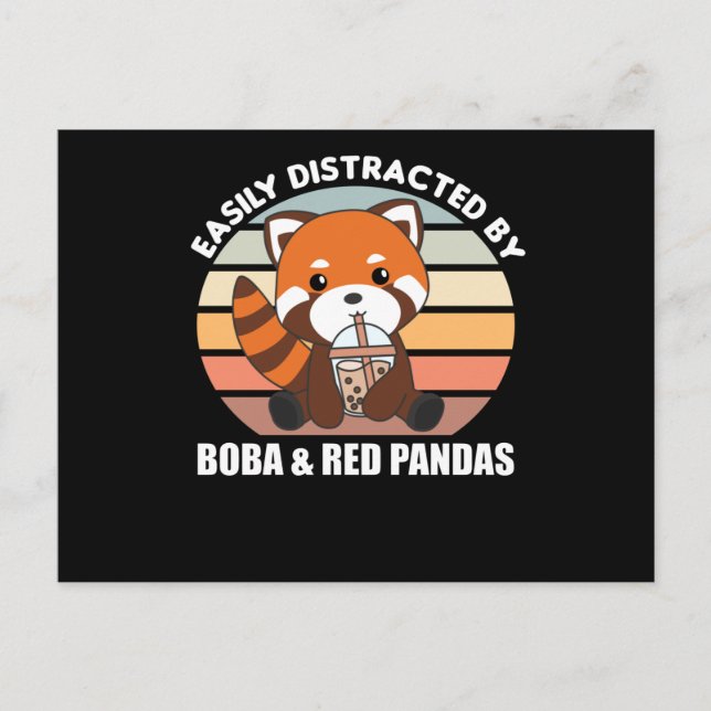 Blubble Tea Red Panda Chocolate Niedlicher Tiere B Postkarte (Vorderseite)