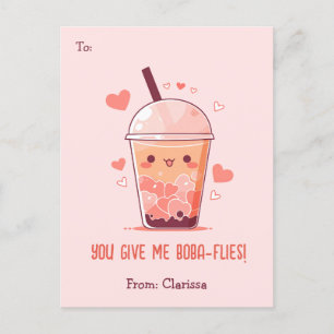 Blubble Tee Valentinstag Card Kinder Kinderspiel B Feiertagspostkarte