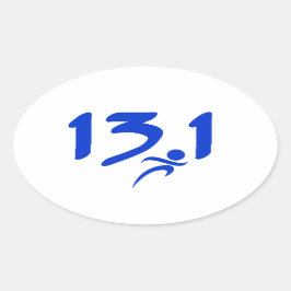 Blue 13,1 Halbmarathon Ovaler Aufkleber