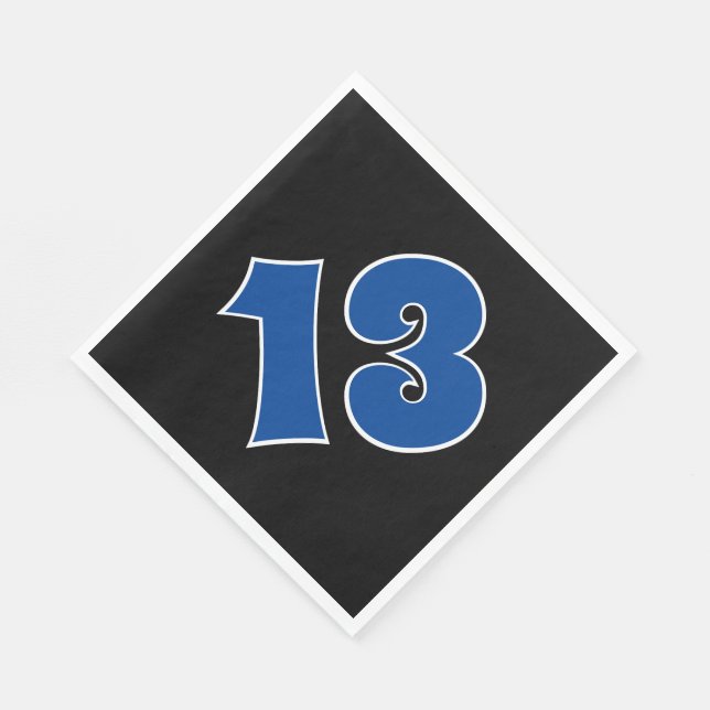 Blue "13" mit Veranstaltung in der White Kontur #  Serviette (Ecke)