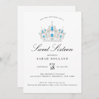 Blue 16 . Geburtstag Einladung