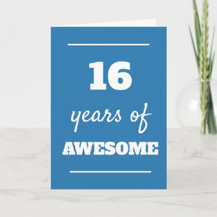 Blue 16. Geburtstag Karte
