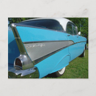 Blue 1957 Chevy Postcard Postkarte