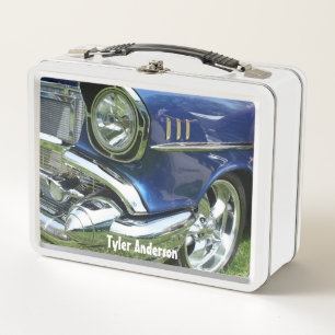 Blue 1957 Chevy Vintage Metall Brotdose