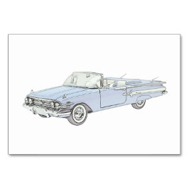 Blue 1960 Chevy Impala Konvertible Illustration Tischnummer